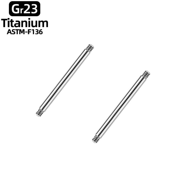 G23 piercing jewelry external thread replacement rod, rod diameter 14G/1.6mm, thread M1.6