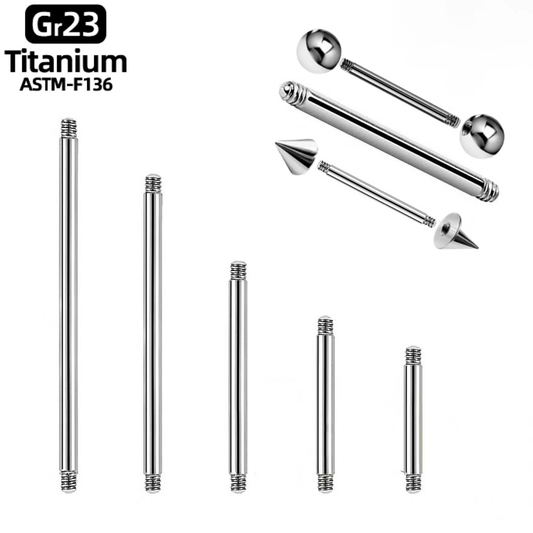 G23 piercing jewelry external thread replacement rod, rod diameter 14G/1.6mm, thread M1.6