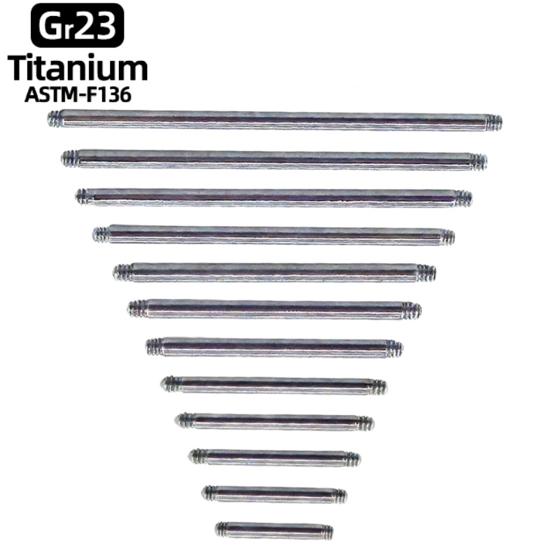 G23 piercing jewelry external thread replacement rod, rod diameter 14G/1.6mm, thread M1.6