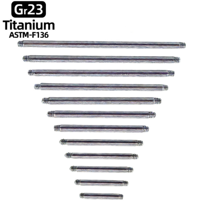 G23 piercing jewelry external thread replacement rod, rod diameter 14G/1.6mm, thread M1.6