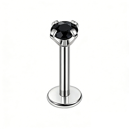 16G 316 Stainless Steel Cubic Zirconia Stud (Lip/Tongue/Nose)