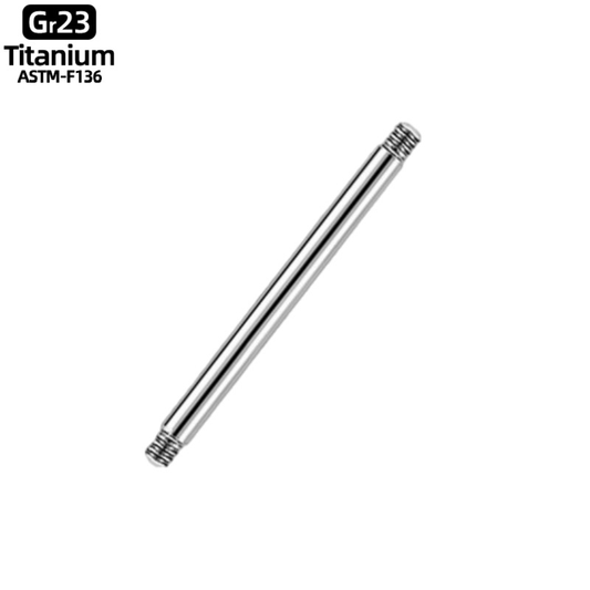 G23 piercing jewelry external thread replacement rod, rod diameter 16G/1.2mm, thread M1.2