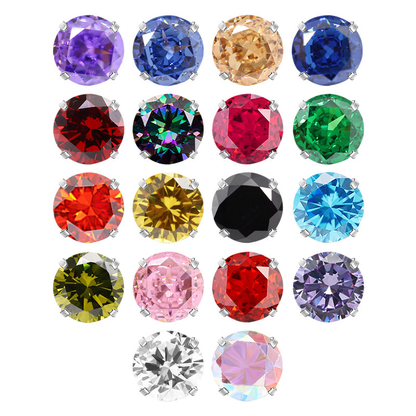 16G 316 Stainless Steel Cubic Zirconia Stud (Lip/Tongue/Nose)
